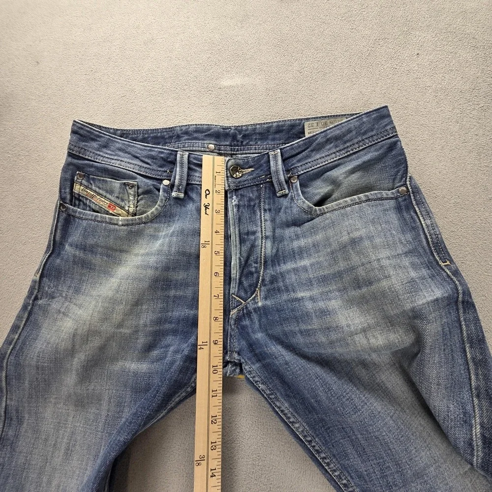 Diesel Jeans Mens 30x32 Blue Larkee Regular Straight Med Wash Button Fly 0074G
